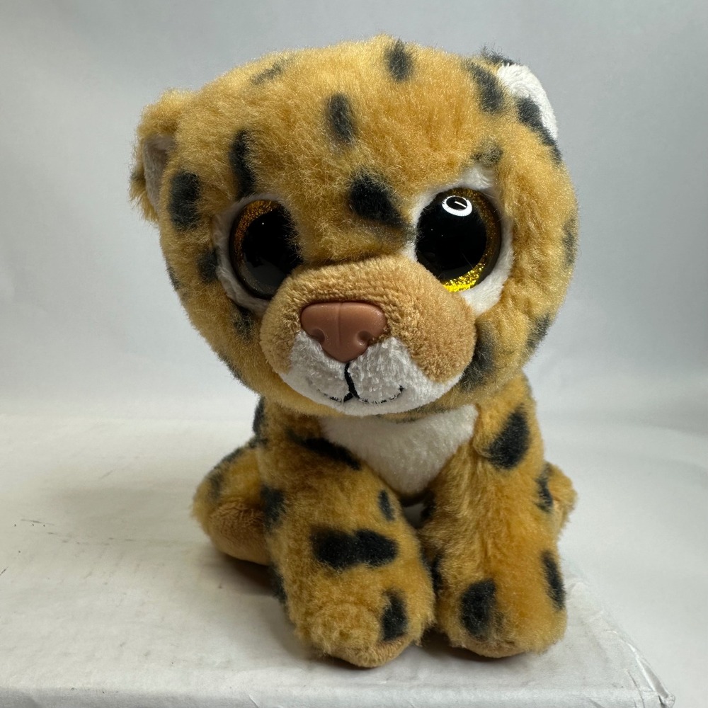 Ty Beanie Boos Freckles the Cheetah Leopard Spotted Plush Gold Glitter Eyes 6in